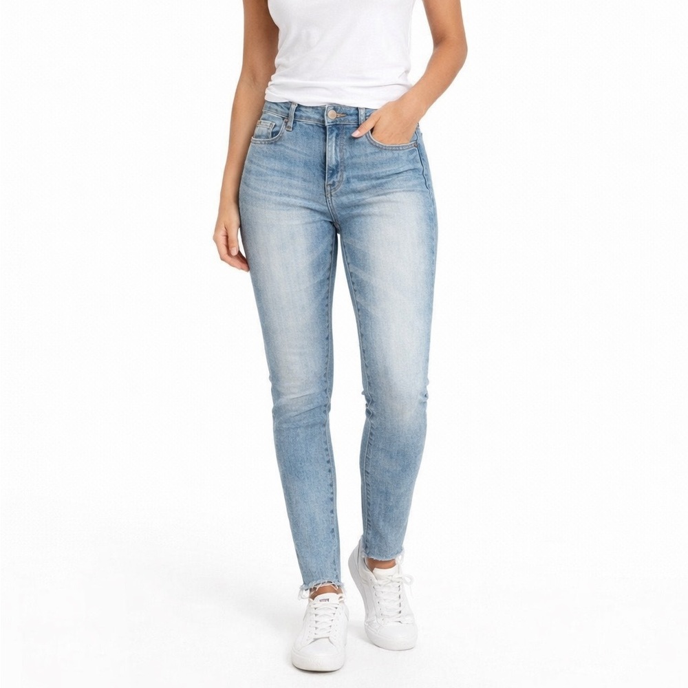 Gap‎ 1969 Legging Jeans Size 10 Light Wash Raw Hem Stretch Denim